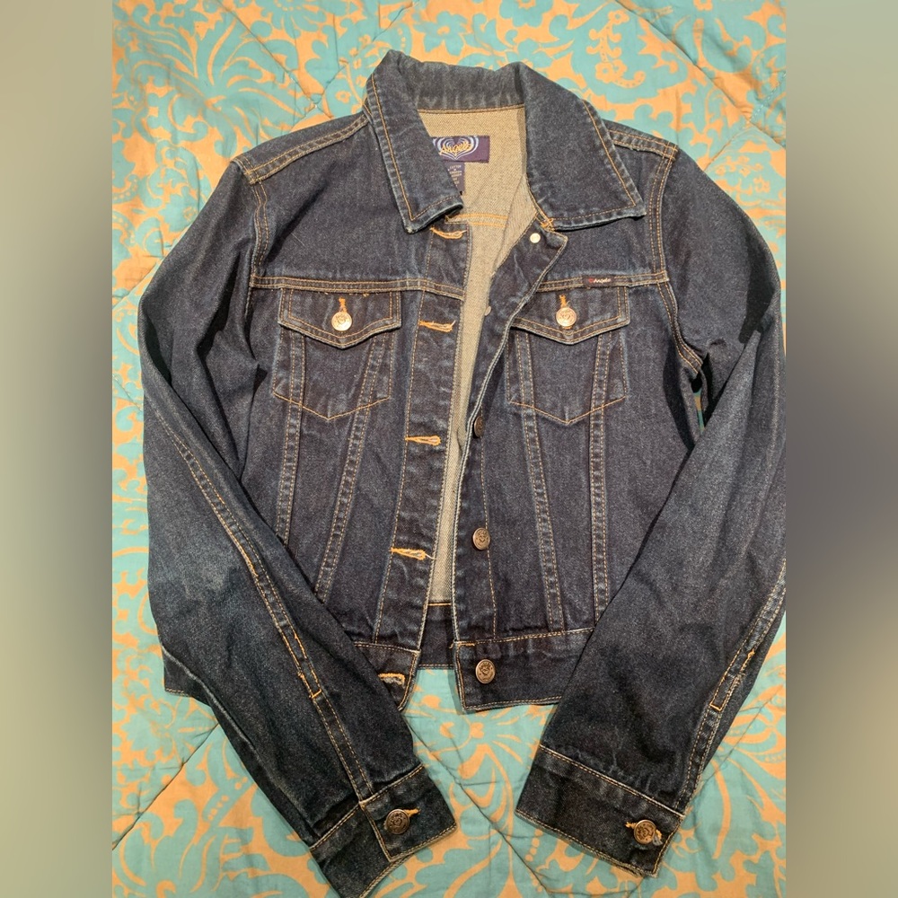 dark blue jean jacket